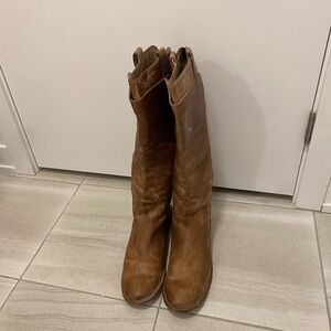 Brown Leather Tall Boots